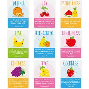 Feifeiya 9 Pcs Fruit of the Spirit Poster Religious Fruit Bible Verse Poster Inspirational Bulletin Board Christian Scripture Wall Art for Classroom Church Sunday School VBS Nursery Bedroom Home Decor