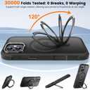 Case for iPhone 16 Plus, with Invisible Magnetic Stand, Mil-Grade Drop Protection, Non-Slip, Anti Fingerprint Anti Scratch, Shockproof Matte Phone Case (Black)