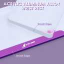 Acrylic Gaming Keyboard Wrist Rest,Clear Ergonomic Palm Rest with Anti-Slip Base,Customized Metal CNC Aluminum Alloy Logo for Computer Keyboard,Office,PC Gaming,Laptop,Mac,Easy Typing-Purple