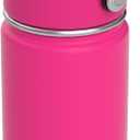 Kids Water Bottle with Straw Lid 14oz, Vacuum Insulated 316 Stainless Steel Water Bottles for Kids for School, Leakproof Water Bottle, BPA Free and Keep Cold for 24 Hours (Lightning Pink)