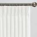 White Linen Pinch Pleated Semi Sheer Curtains 2 Panels 120 Inches Long, Back Tab with Hooks, Window Treatment Curtains for Bedroom Cabin 42 Inch Wide