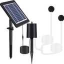 4W Solar Air Pump for Fish Pond, 9.5 GPH, 10 ft Cable, 8.2 ft Hose, 3 Working Level, 7 x 5.8  Solar Panel, Solar Powered Oxygenator Aerator for Outdoor koi Pond, Backyard Hydroponic, Decoration