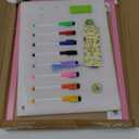 Dry Erase Calendar Cork Board Combo, 17"x13" Calendar Whiteboard for Wall, Magnetic White Board Monthly Calendar with Pink Wood Framed, Dry Erase Board for Planner Office Kitchen Home Memo