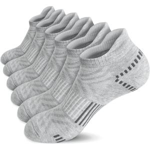 Airacker Ankle Athletic Running Socks Cushioned Breathable Low Cut Sports Tab Socks for Men and Women (6 Pairs) | 9-12