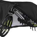 Puroma Bike Cover for 3 Bikes, Outdoor Waterproof Bicycle Covers Rain Sun UV Dust Wind Proof with Lock Hole for Mountain Road Electric Bike (Basic Black)
