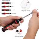 Amazon Basics Magnetic Ratcheting Wrench and Electronics Precision Screwdriver Tool Set, 73-Piece, with Carry Case for Household Repair, Small Jobs, Eyeglasses, Black/Red/Silver