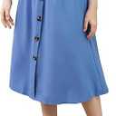 GORLYA Girls A-Line Elastic High Waist Pleated Swing Maxi Skirt with Pockets for 6Y