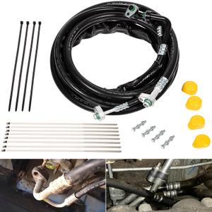 FE37190 Complete Rear AC Line Set Flexible A/C Barrier Hose Fittings Kit Fit For Ford Explorer Rear A C Line 2011-2016, For Ford Flex 2013-2019 & For Lincoln MKT, Repair Air Conditioner Lines Leaking