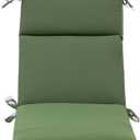 QILLOWAY High Back Outdoor Rocking Chair Cushions Set of 2, Weather Resistant Foam Patio Chair Cushions, Dark Green, Foam High Back Chair Cushion-2counts