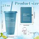 Teenyyou 72 Pcs 72 Pcs Difference Maker Employee Appreciation Gifts 24 oz Tumblers with Spiral Notebooks and Keychains Thank You Gifts Bulk for Teacher Nurse Coworker Leader (Cool Neutral)