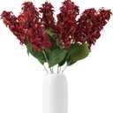 IPOPU 8pcs Hyacinth Artificial Flowers 25.5 in Long Stem Delphinium Flowers Silk Snapdragon Fake Flowers for Table Centerpieces Home Wedding Party Decoration (Burgundy)