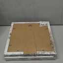 12x12 Picture Frame Set of 4 - Made of Glass and Distressed White Wooden Frame, Display Square Pictures 10x10 with Mat or 12 x 12 without Mat, Desktop & Wall Collage Photo Frame