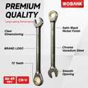 22-Piece Ratcheting Wrench Set, Metric 8-19mm & SAE 1/4-3/4" | Ratchet Combination Wrenches Set with Organizer Box,12 Points 72-Teeth,Nickel Plating