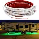 Rv Underglow Led Light Kit, Underbody Accent Lighting for Camper Motorhome Travel Trailer Concession Stands Food Trucks, Rv Led Light Strip, Rv Awning Lighs, 5m(16.4ft), Dc 12v, Green