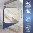 Easy Install Shower Door Seal Sweep Strip, 2 Pack 39 Inch Slip-On Bottom Sealing Barrier, Fits 1/4" 6mm Frameless Glass Shower Door No Tools Needed