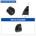 Muzata 10 Pack 3/8" ID Black Cable Railing Angle Washer 25 30 35 Degrees T316 Stainless Steel Black Angle Beveled Washer for 1/8" 5/32" 3/16" Cable Railing Hardware Kit CR60