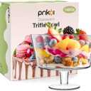 148oz Trifle Bowl with Pedestal, Modern Glass Round Party Dessert Display Stand for Ice Cream Cake, Salad, Fruit, and DIY,2025 Thickened Version