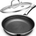 OATOFP Non Stick Frying Pans 12 inch, Hybrid Frying Skillets Nonstick with Lid,non stick Stainless Steel Pans, Dishwasher and Oven-Safe Chef Pan, Induction Compatible Cooking Pan, PFOA Free Cookware