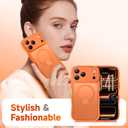 for iPhone 17 Pro Max Case for Women Girls,Compatible with MagSafe,Camera Control,Full Camera Protection, Cute Wave Magnetic Phone Case for iPhone 17 Pro Max,Orange