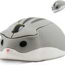 Wireless Mouse Cute Hamster Shape Silent Click Portable Compact Optical 1200DPI USB Cordless Mice for PC Laptop Computer Notebook MacBook Kids Girl Boy Men Women Adults School Office Work Gift (Gray)