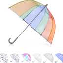 totes Kids Clear Lightweight Dome Canopy Bubble Umbrella with Wind and Rain Protection