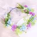 Flower Crown for Women, Floral Headband Women Headpiece Flower Hair Accessories for Weeding Bride Cosplay Party Festival Photos (Forget-me-not Purple Blue, Adjustable)