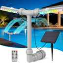 Solar Pool Fountain with Lights - Dual Spray Water Fountains for Above Ground/Inground Pools, High-Pressure Waterfall & Pool Sprinkler Fountain Accessories