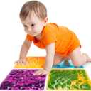 edusense Liquid Motion Floor Tiles Interactive Sensory Play Mats for Kids, Non-Slip & Cushioned, Dynamic Visual Effects, Develop Motor Skills, Easy to Store, for Home & Classroom, 11.8X 11.8 Inches