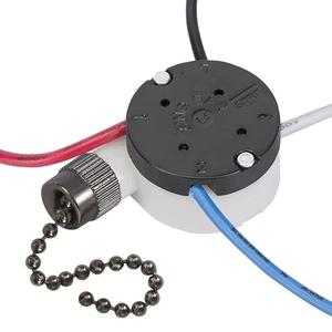 Ceiling Fan Switch Zing Ear ZE-208s E89885 3 Speed 4 Wire Pull Chain Switch Fan Light Switch Replacement Part with 4 Pre-Installed Wires(Black Chain)