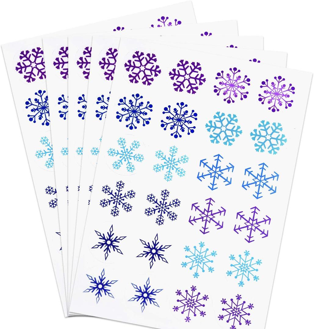 TUPARKA 960 Pcs Snowflake Stickers for Frozen Birthday Party Supplies, Christmas Winter Birthday Party Decor Craft Supplies,12 Different Designs