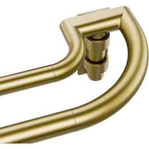 ENJOYBASICS Double Curtain RodBlackout Wrap-Around Curtain Rods for Windows 66 to 120 Inch for Room Darkening CurtainsAdjustable from 32 to 129 Inch, Gold