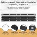 Zonon 4 Pcs 24'' Mend Brace, Heavy Duty Steel Repair Plate Bracket, 5mm Thick Black Powder Coated Straight Brace for Shelving, DIY, Wood Beam, Shelf Support, Structural Reinforcement, 1.5" Wide