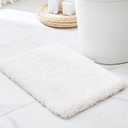 Disolla White Bathroom Rug 17x24 - Non-Slip Plush Small Bath Mat, Highly Absorbent & Ultra Soft Fluffy Floor Mat, Machine Washable for Shower and Tub