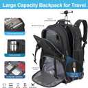 Backpack with wheels,50L Rolling laptop backpack with Anti-Theft,rolling backpack for travel,Water-Resistant Carry-On Luggage,Business and Commuting