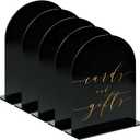 8x10 Inch Black Arch Acrylic Sign with Stand | 5 Pack Blank Black Arched Acrylic Table Sign with Base for DIY Wedding Table Numbers, Arched Wedding Signage, Events& Parties (8x10 Inch)