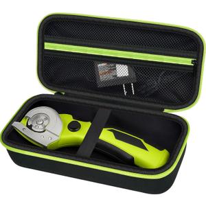 Case Compatible with WORX WX082L/ WX081L ZipSnip/for SnapFresh Cordless Electric Scissors, Cutting Tools Storage Organizer, Fabric Cutter Holder Bag with Accessories Pocket -Black+Green Zipper