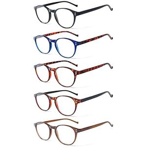 NORPERWIS 5 Pairs Reading Glasses Standard Fit Spring Hinge Readers Glasses for Men and Women (6.0, x)