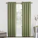 Sun Zero Easton Energy Saving Blackout Rod Pocket Curtain Panel, 40" x 84", Sage Green