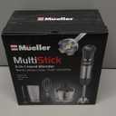 Mueller Multistick 5-in-1 Immersion Blender Handheld, 12 Speed Hand Mixer - Turbo Boost, Heaviest Duty Copper Motor, Titanium Blades Hand Blender, Milk Frother Wand, Whisk, Beaker, Chopper, Grey (Gray)