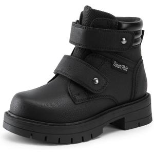 DREAM PAIRS Kids Ankle Boots Boys Girls Fashion Booties with Hook and Loop (Toddler/Little Kid) (Black)