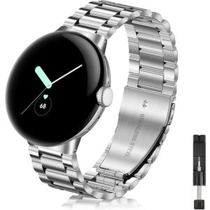 Yeahxing No-Gap Metal-Band for Google-Pixel Watch-2 - Stainless Steel Band for Google Pixel Watch 4/3/2/1 41mm 2025, Adjustable Wristband for Men Women (Silver) Size: for Pixel Watch 4/3/2/1 41mm Yeahxing No-Gap Metal-Band for Google-Pixel Watch-2 - Stainless Steel Band for Google Pixel Watch 4/3/2/1 41mm 2025, Adjustable Wristband for Men Women (Silver) Size: for Pixel Watch 4/3/2/1 41mm