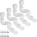plusgutter 4 Pack Rain Gutter Downspout Extensions Flexible, Drain Downspout Extender,Down Spout Drain Extender, Gutter Connector Rainwater Drainage,Extendable from 21 to 68 Inches(White)