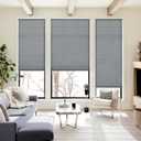 LazBlinds Cordless Cellular Shades, No Tools No Drill Light Filtering Honeycomb Shades Pleated Blinds for Windows, 35'' W x 64'' H, Dark Grey