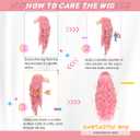 Cosplay Long Pink Wig 28 Inch Middle Part Synthetic Wig Realistic Gifts Party Wigs for Women Daily Use Colorful Wigs (Pink)