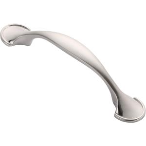 Alzassbg 10 Pack Brushed Satin Nickel Cabinet Pulls, 3 Inch(76mm) Hole Centers Arch Metal Kitchen Hardware Cabinet Handles for Cabinets AL3025SN