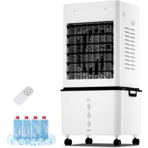Portable Air Conditioner,[12L] Fast Cooling Evaporative Air Cooler with Remote, AC Cooling Fan with 6 Speeds, 24H Timer, Mist & Ambient Light, Air Cooler Fan for Room Bedroom Office