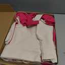 Empty Mahjong Tile Bags Set for American Tiles and Racks,Canvas Tote Bag with Mat Holder Accessories Organizer,Portable Mahjong Case Drawstring Protective Sleeve for Rack Pushers,Rose Red