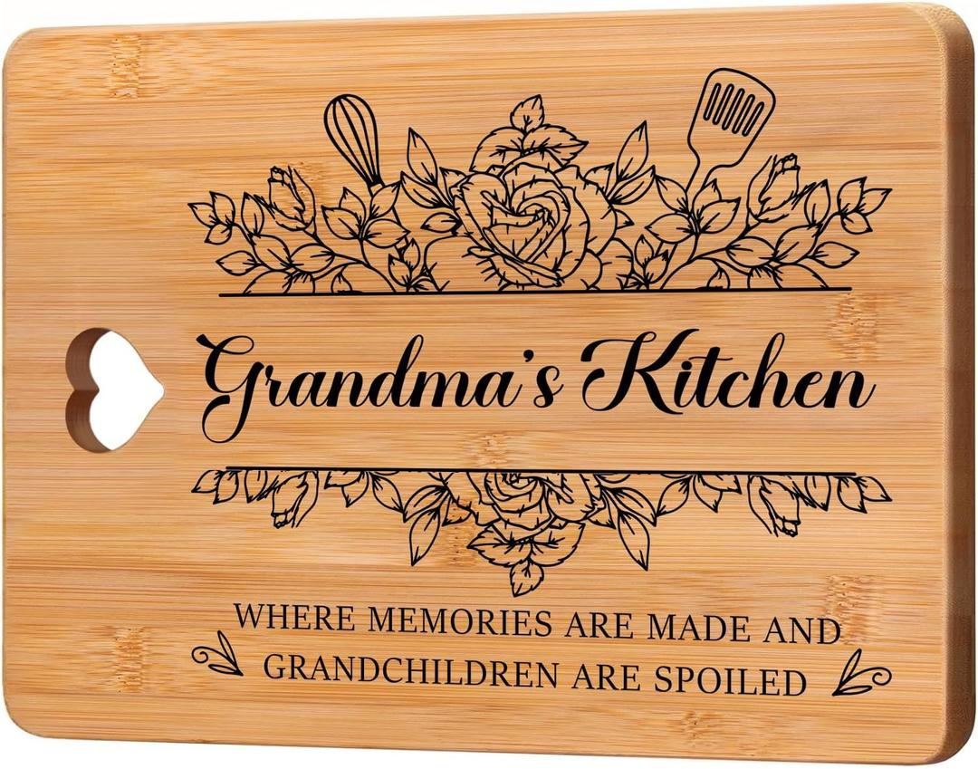 Gifts for Grandma - "Grandma's Kitchen" Grandma Birthday Gifts Cutting Board, Bamboo-Made Engraved Nana Gifts, Birthday Gifts for Grandma Cutting Board, Mothers Day Gifts for Grandma