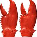Valentoria Funny Lobster Crab Claws Gloves Hands Weapon Props Halloween Toys,Funny White Elephant Gag Gift (Red)