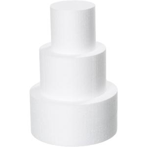 3 Tiers 4" 6" 8" Round Styrofoam Cake Dummies Set 12 Inch Tall White Fake Cake, Dummy Cake for Wedding Cake Supplies Decorating Birthday, Baby Shower Display